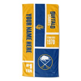 [Personalization Only] OFFICIAL NHL Colorblock Personalized Beach Towel - Buffalo Sabres