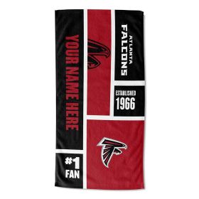 [Personalization Only] OFFICIAL NFL Colorblock Personalized Beach Towel - Falcons