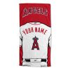 [Personalization Only] OFFICIAL MLB Jersey Personalized Beach Towel - Los Angeles Angels