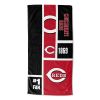 [Personalization Only] OFFICIAL MLB Colorblock Personalized Beach Towel - Reds