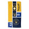 [Personalization Only] OFFICIAL MLB Colorblock Personalized Beach Towel - Brewers