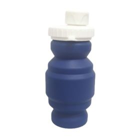 Portable Silicone Folding Cup 320ml Mini Outdoor Picnic Tableware Box Travel Coffee Retractable Wine Glass (Color: Blue)